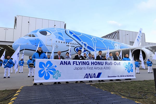 Gallery: Airbus unveils first ANA A380 in sea turtle livery